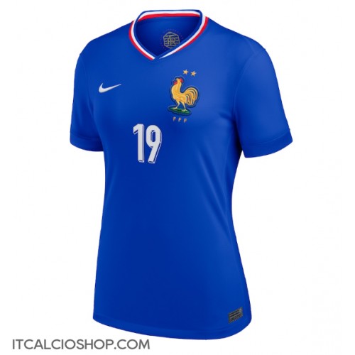 Francia Youssouf Fofana #19 Prima Maglia Femmina Europei 2024 Manica Corta Francia Youssouf Fofana #19 Prima Maglia Femmina Europei 2024 Manica Corta